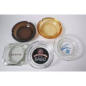 5 Vintage Ashtrays Advertising Sago Quality Inn Ramada Hotel 1980s Tobaciana